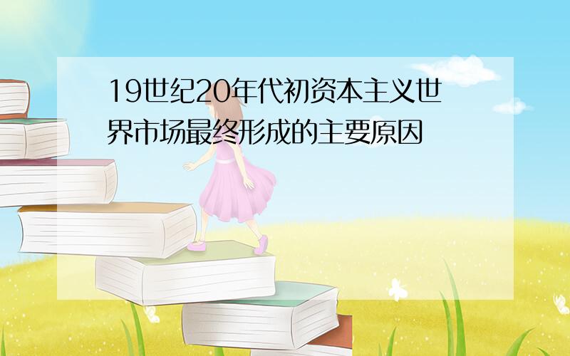 19世纪20年代初资本主义世界市场最终形成的主要原因