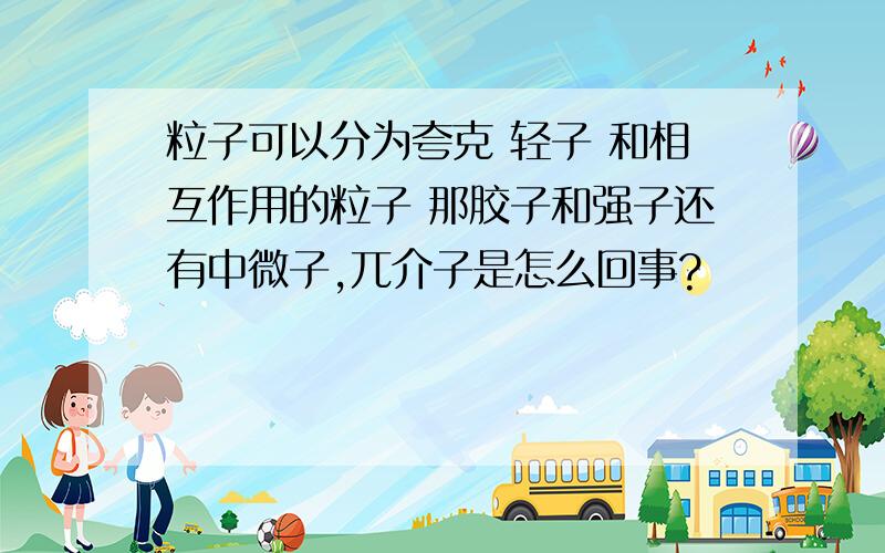 粒子可以分为夸克 轻子 和相互作用的粒子 那胶子和强子还有中微子,兀介子是怎么回事?