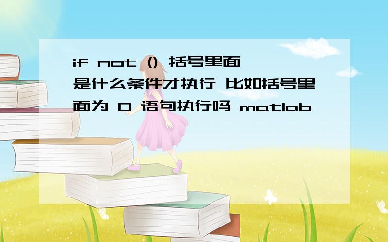 if not () 括号里面是什么条件才执行 比如括号里面为 0 语句执行吗 matlab