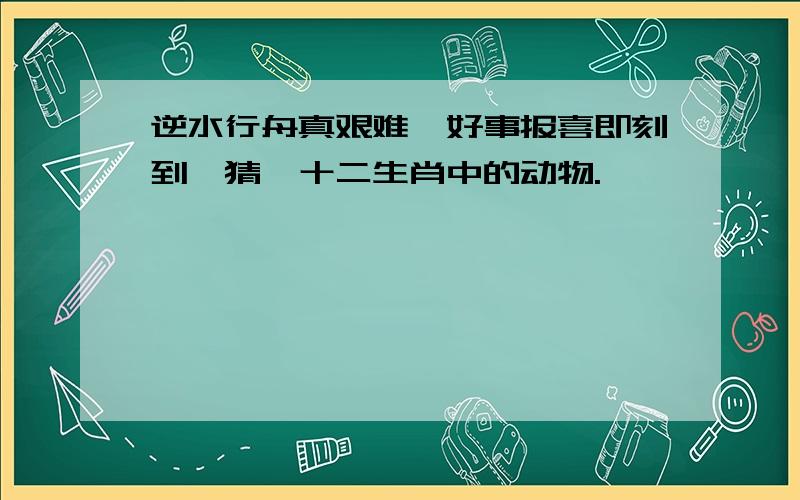 逆水行舟真艰难,好事报喜即刻到,猜一十二生肖中的动物.