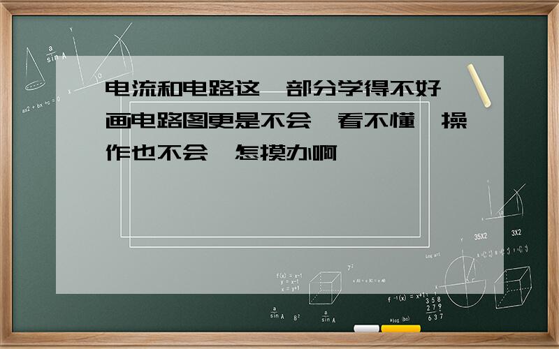 电流和电路这一部分学得不好,画电路图更是不会,看不懂,操作也不会,怎摸办啊、