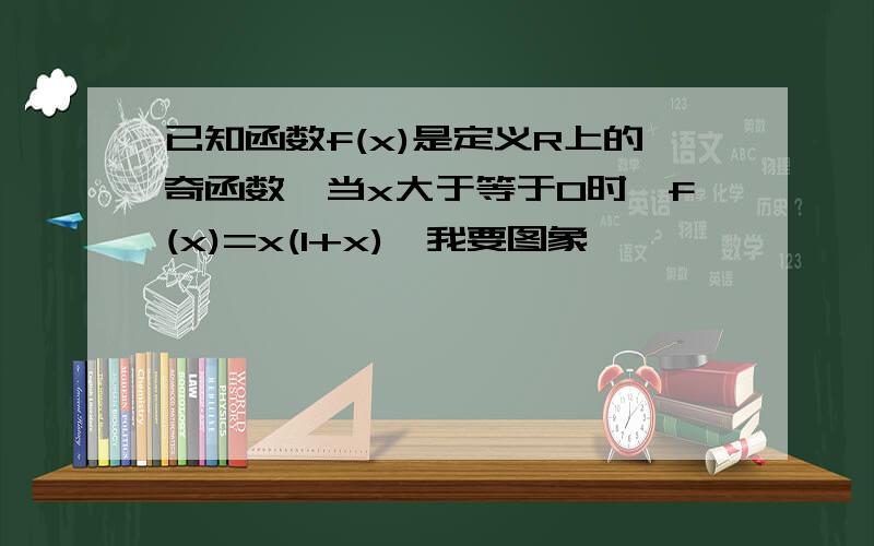 已知函数f(x)是定义R上的奇函数,当x大于等于0时,f(x)=x(1+x),我要图象