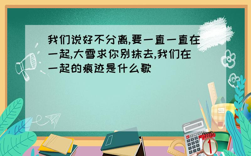 我们说好不分离,要一直一直在一起,大雪求你别抹去,我们在一起的痕迹是什么歌