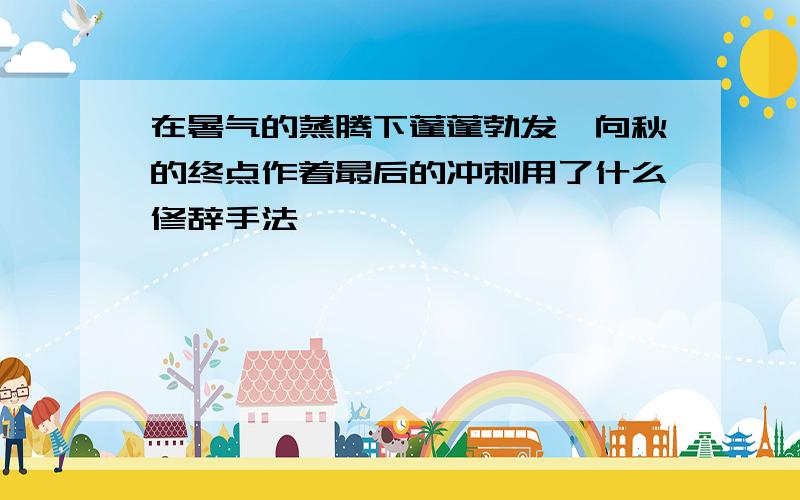 在暑气的蒸腾下蓬蓬勃发,向秋的终点作着最后的冲刺用了什么修辞手法