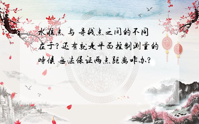 水准点 与 导线点之间的不同在于?还有就是平面控制测量的时候 无法保证两点距离咋办?