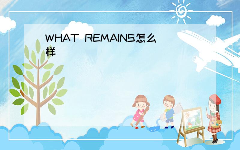 WHAT REMAINS怎么样