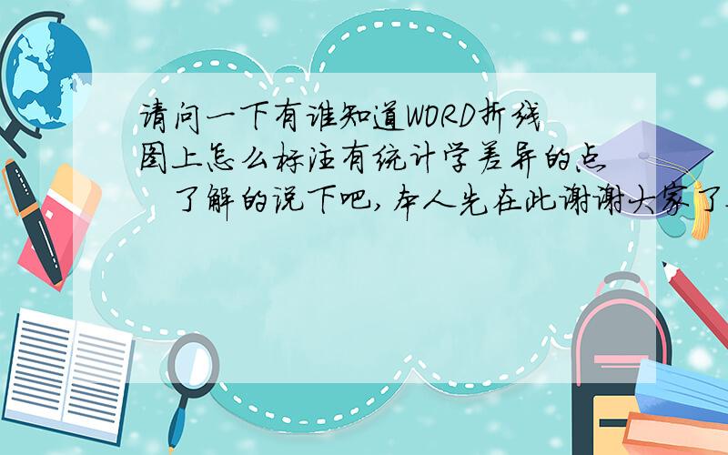 请问一下有谁知道WORD折线图上怎么标注有统计学差异的点　了解的说下吧,本人先在此谢谢大家了驭2