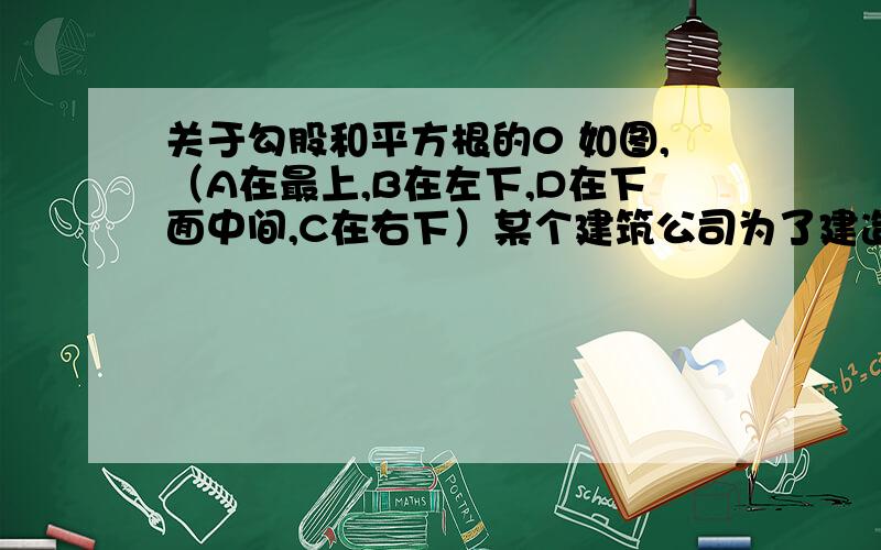 关于勾股和平方根的0 如图,（A在最上,B在左下,D在下面中间,C在右下）某个建筑公司为了建造仿古建筑购买了10根直径是1m的粗木料,如图,雨季来了,为了防御需要搭建防雨棚子来保护木料,那这