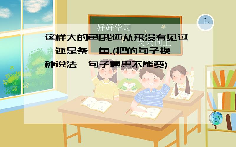 这样大的鱼!我还从来没有见过,还是条鲈鱼.(把的句子换一种说法,句子意思不能变)