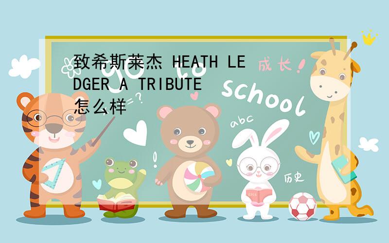 致希斯莱杰 HEATH LEDGER A TRIBUTE怎么样