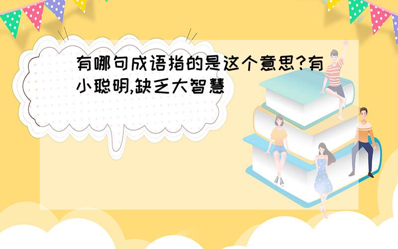 有哪句成语指的是这个意思?有小聪明,缺乏大智慧