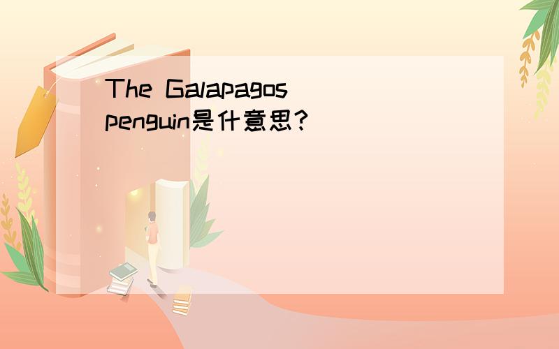 The Galapagos penguin是什意思?