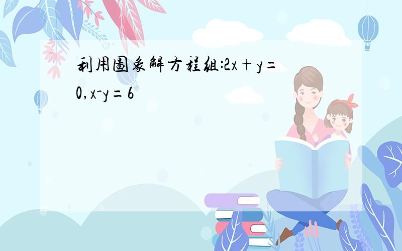 利用图象解方程组:2x+y=0,x-y=6