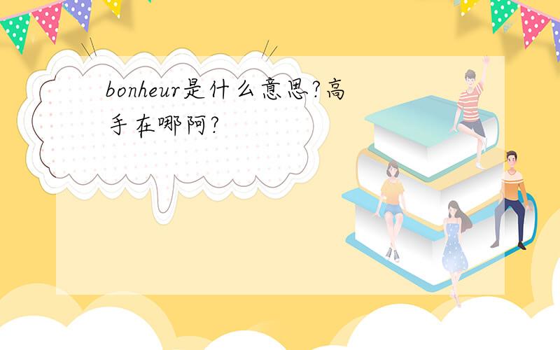 bonheur是什么意思?高手在哪阿?