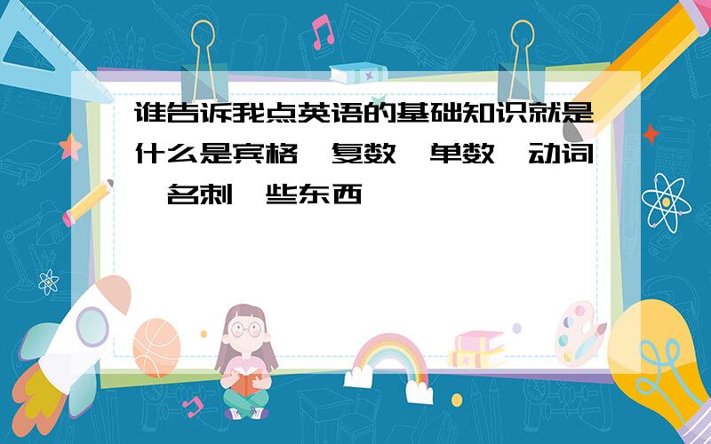 谁告诉我点英语的基础知识就是什么是宾格、复数、单数、动词、名刺一些东西