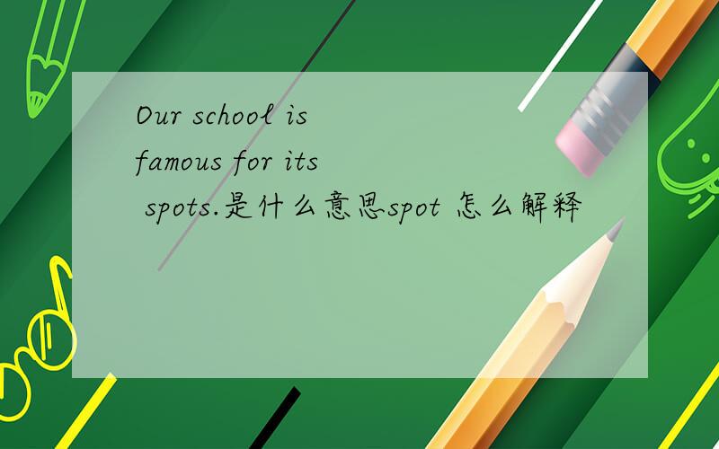 Our school is famous for its spots.是什么意思spot 怎么解释