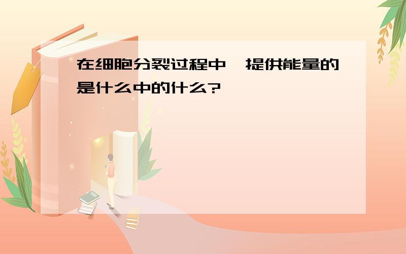 在细胞分裂过程中,提供能量的是什么中的什么?