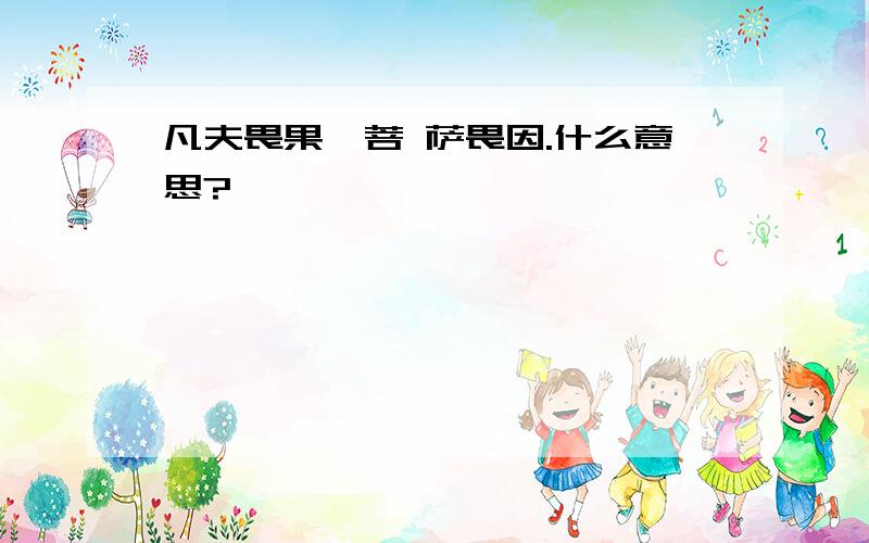 凡夫畏果,菩 萨畏因.什么意思?