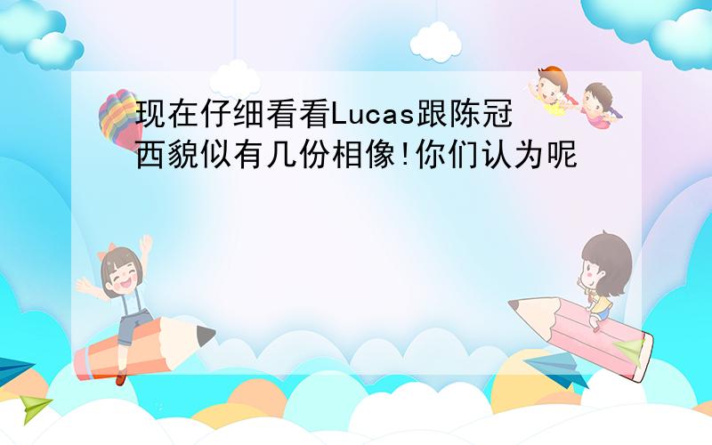 现在仔细看看Lucas跟陈冠西貌似有几份相像!你们认为呢