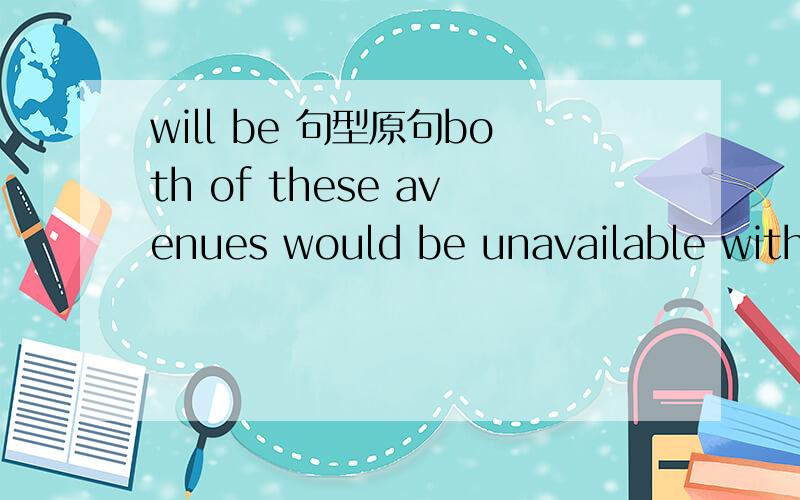 will be 句型原句both of these avenues would be unavailable without taking...如果改成both of these avenues is unavailabe without taking...意思会改变吗?哪种更好?为什么书上用would be而不用is