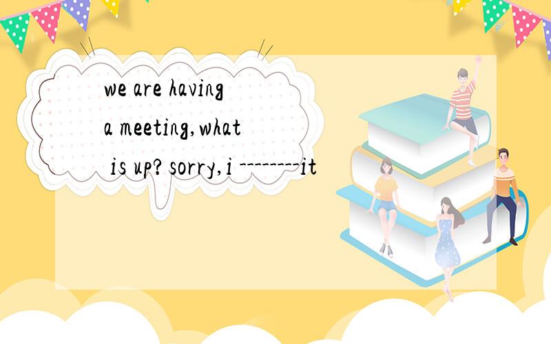 we are having a meeting,what is up?sorry,i --------it