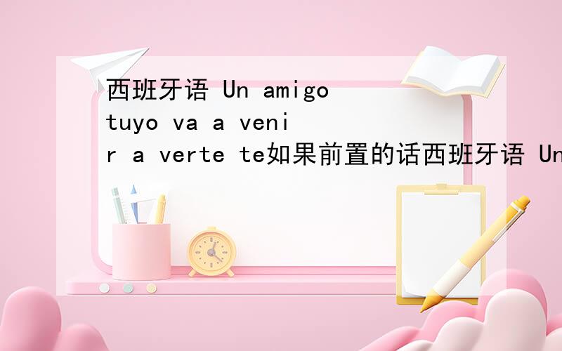 西班牙语 Un amigo tuyo va a venir a verte te如果前置的话西班牙语 Un amigo tuyo va a venir a verte te如果前置的话是……?