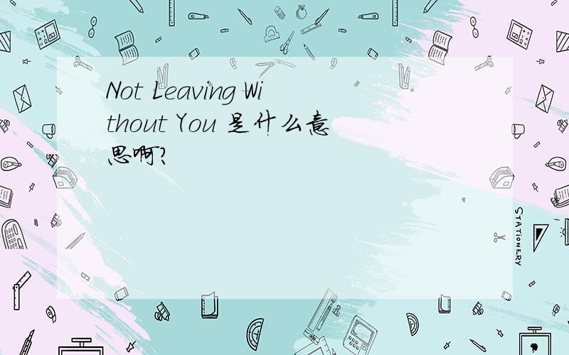 Not Leaving Without You 是什么意思啊?