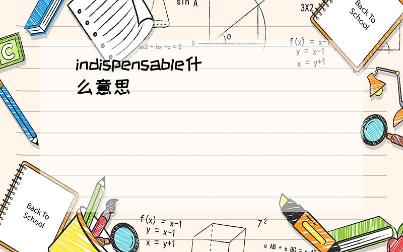 indispensable什么意思