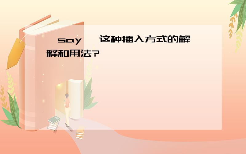 ,say, 这种插入方式的解释和用法?