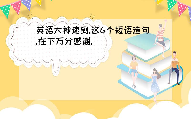 英语大神速到,这6个短语造句,在下万分感谢,