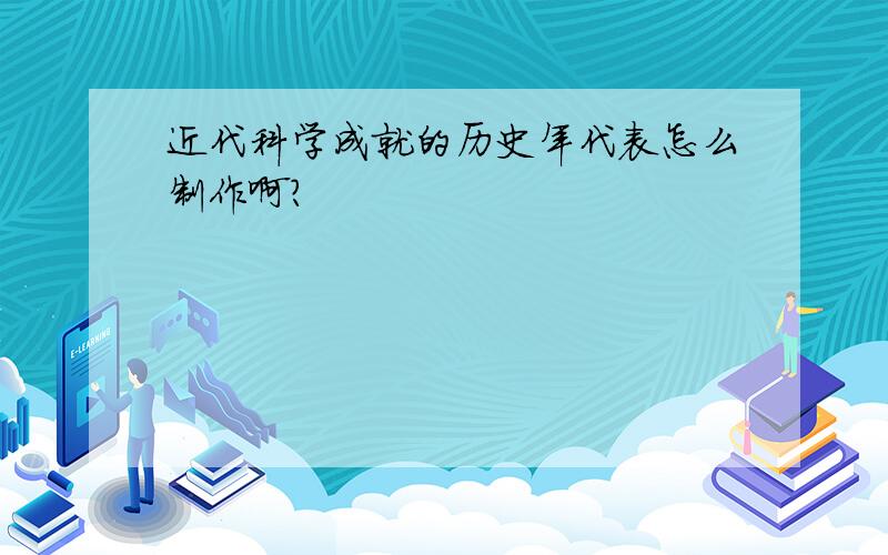 近代科学成就的历史年代表怎么制作啊?