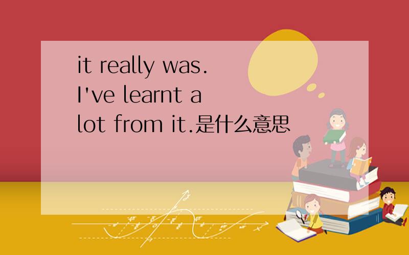 it really was.I've learnt a lot from it.是什么意思