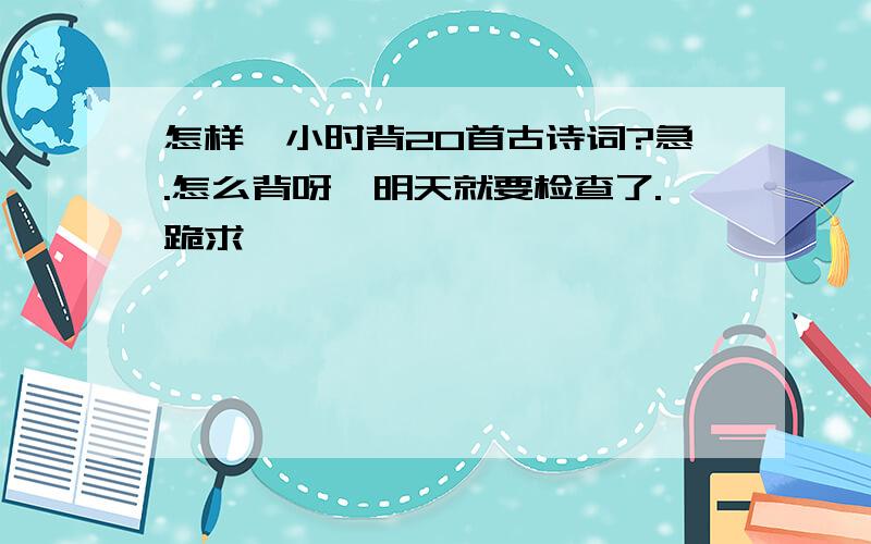 怎样一小时背20首古诗词?急.怎么背呀,明天就要检查了.跪求