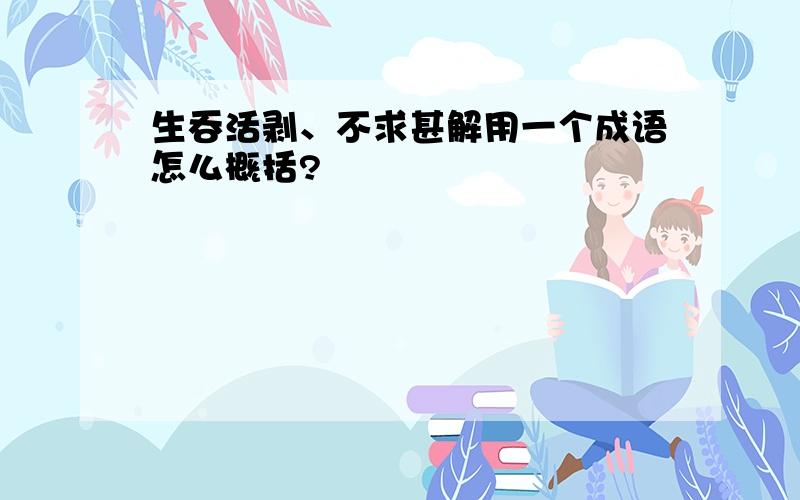 生吞活剥、不求甚解用一个成语怎么概括?