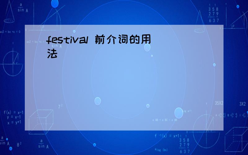 festival 前介词的用法