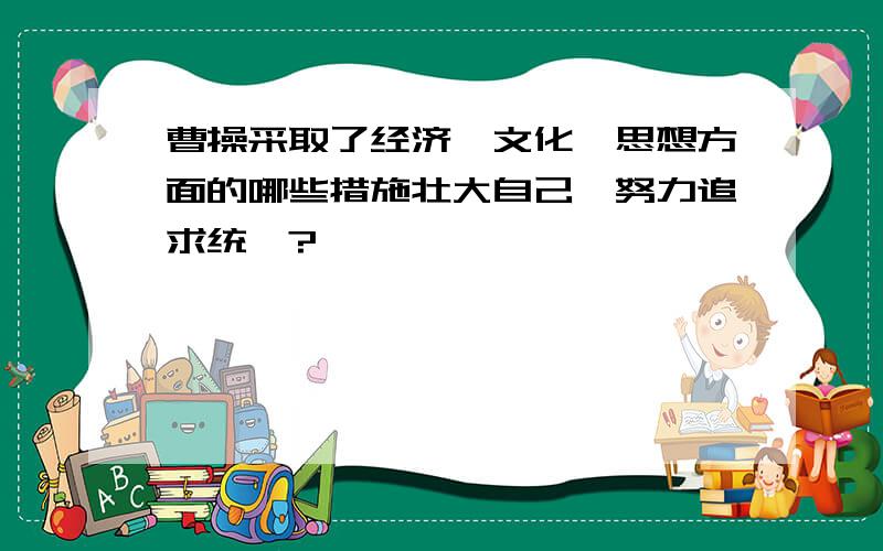 曹操采取了经济,文化,思想方面的哪些措施壮大自己,努力追求统一?