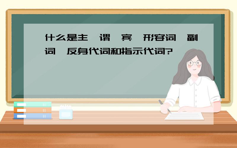 什么是主、谓、宾、形容词、副词、反身代词和指示代词?