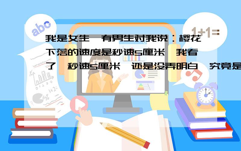 我是女生、有男生对我说：樱花下落的速度是秒速5厘米、我看了《秒速5厘米》还是没弄明白、究竟是代表了什么意思呢、PS:我们只是同学.