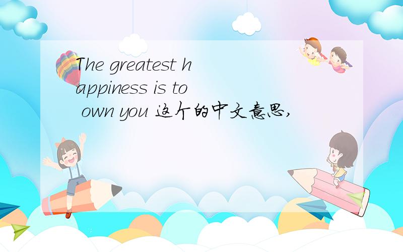 The greatest happiness is to own you 这个的中文意思,