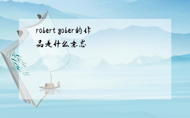 robert gober的作品是什么意思