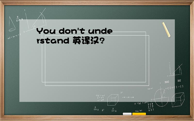 You don't understand 英译汉?