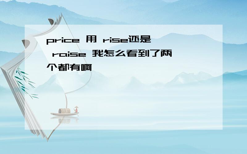 price 用 rise还是 raise 我怎么看到了两个都有啊