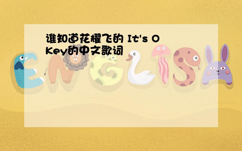 谁知道花耀飞的 It's OKey的中文歌词