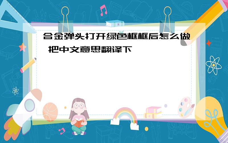 合金弹头打开绿色框框后怎么做 把中文意思翻译下