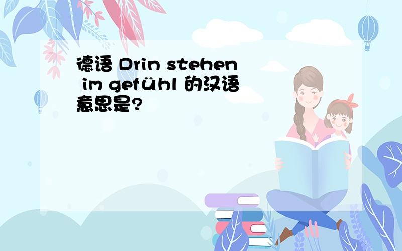 德语 Drin stehen im gefühl 的汉语意思是?