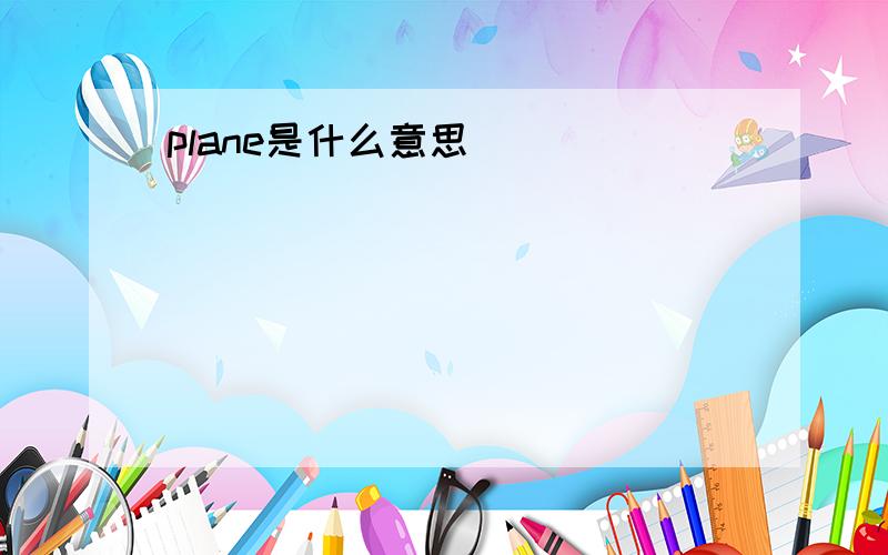 plane是什么意思