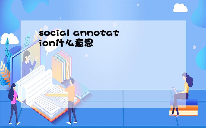 social annotation什么意思