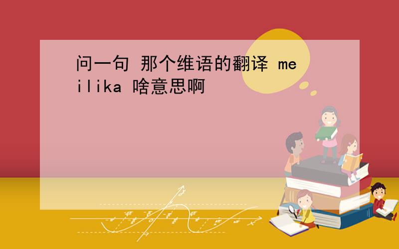 问一句 那个维语的翻译 meilika 啥意思啊