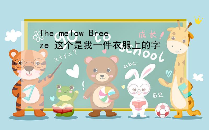 The melow Breeze 这个是我一件衣服上的字