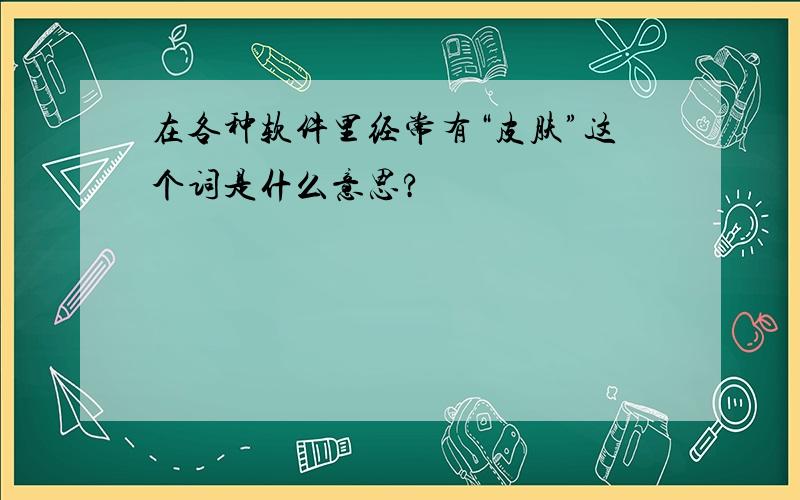 在各种软件里经常有“皮肤”这个词是什么意思?